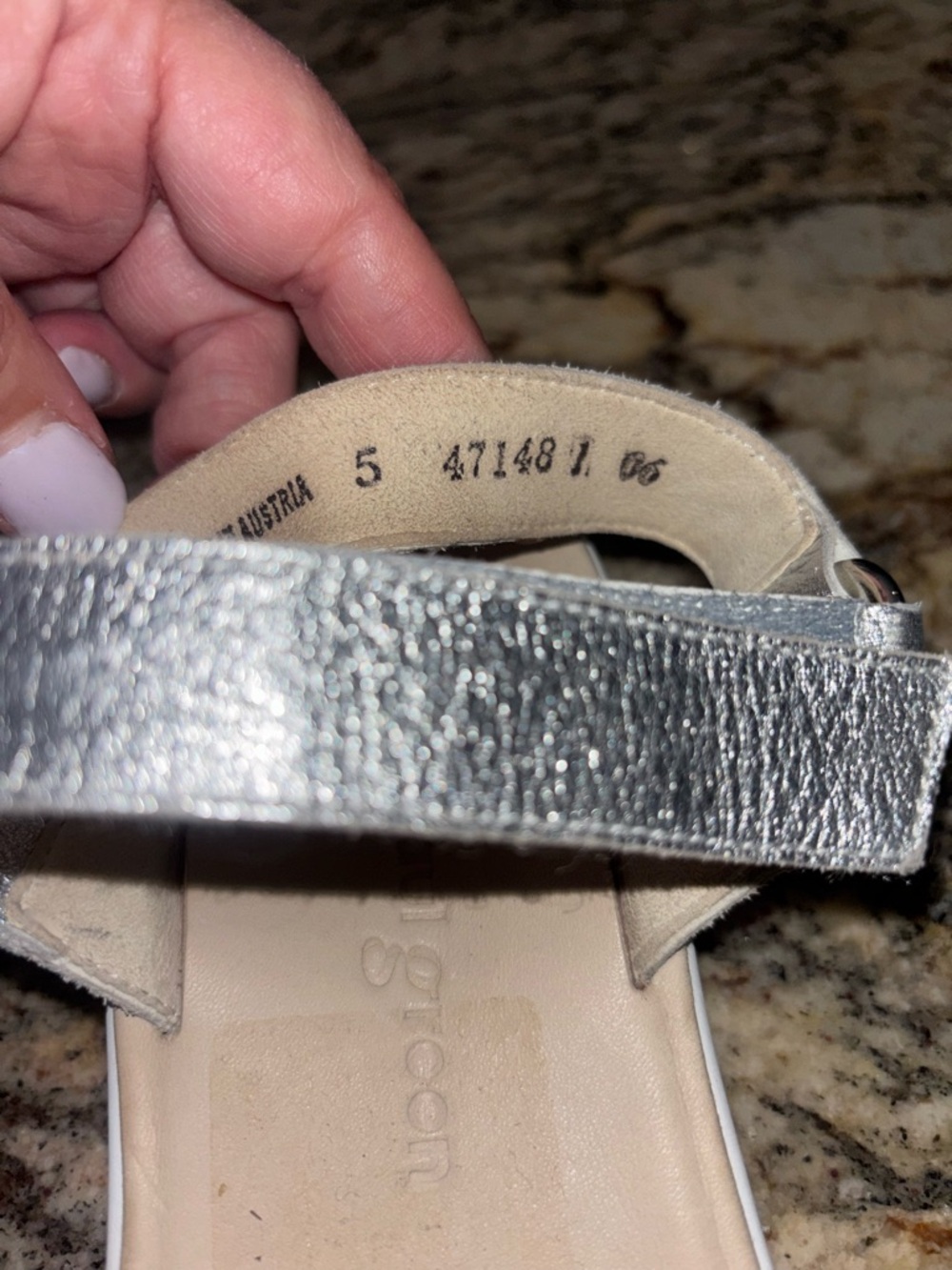 Paul Green Leather Silver Sandals US 8.5 - Picture 8 of 10